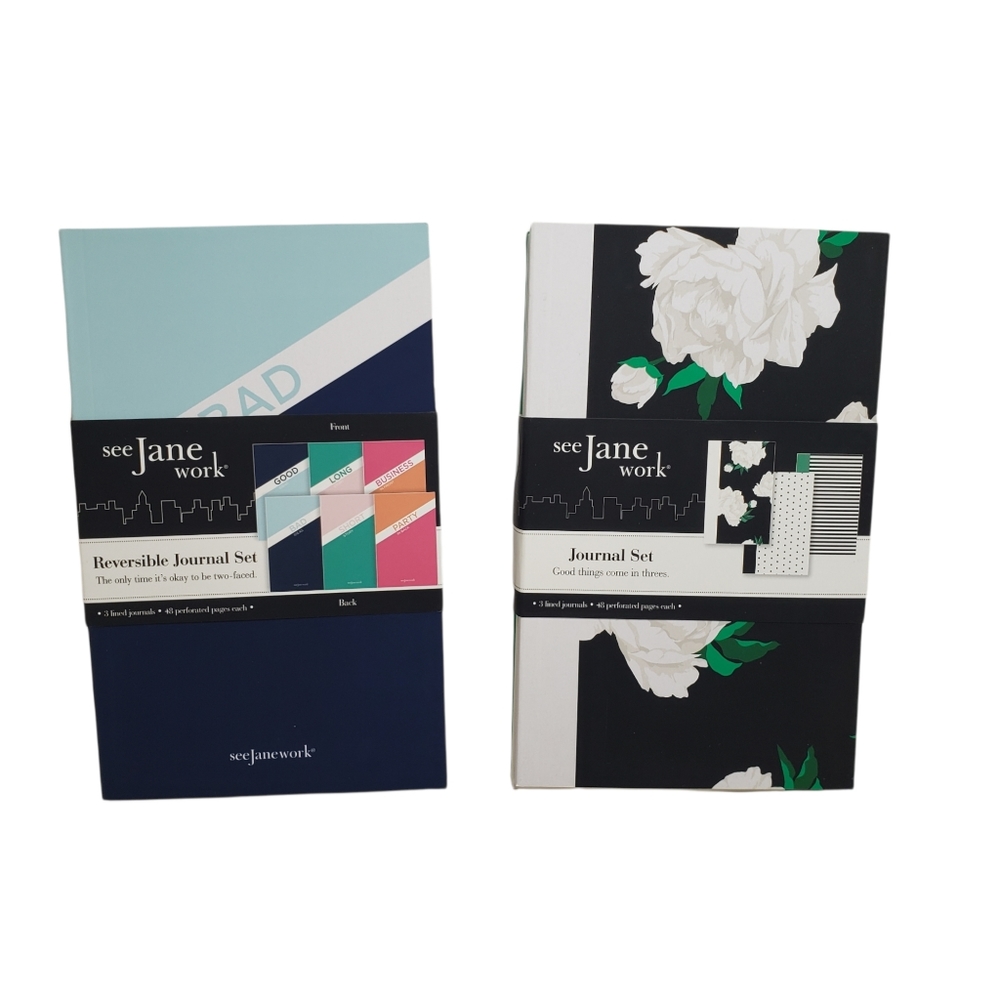 See Jane Work Floral Stripe Lined Journals 2 Pack